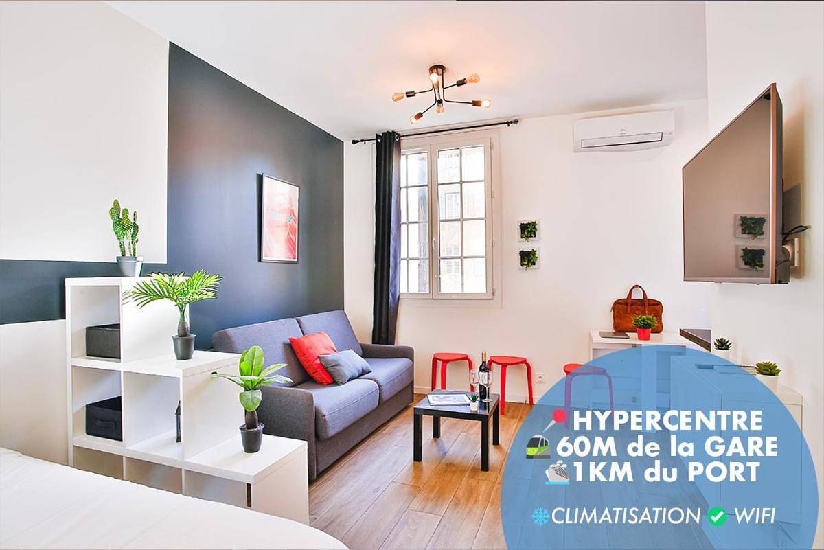 Appartement entier, La Clé Studio Clim, Balcon, Proche Gare et Port in Toulon, Côte méditerranéenne (France)