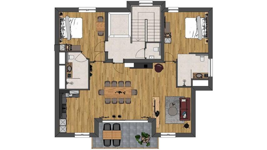 Ferienwohnung für 4 Personen, mit Balkon und Terrasse sowie Seeblick und Ausblick in Sankt Wolfgang im Salzkammergut - 4
