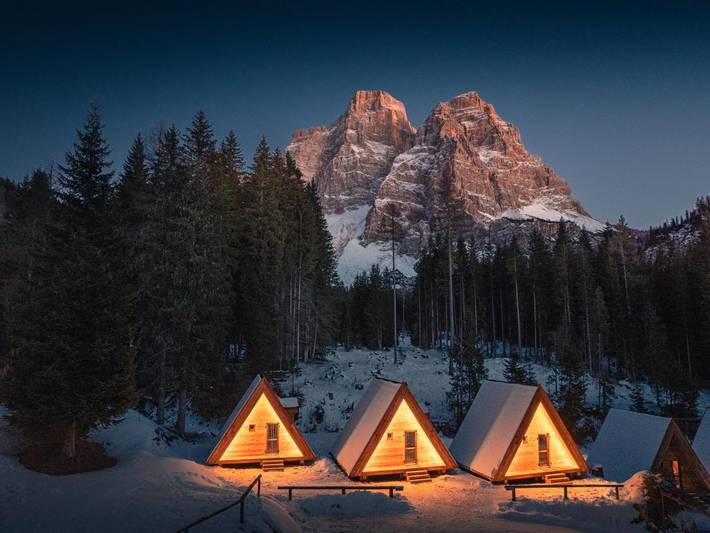 Camping para 4 personas, con Terraza además de Jardín y Vistas en Dolomitas