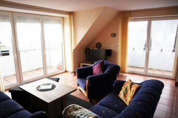 Ferienwohnung für 5 Personen, mit Balkon und Balkon/Terrasse sowie Seeblick in Büsum-Wesselburen