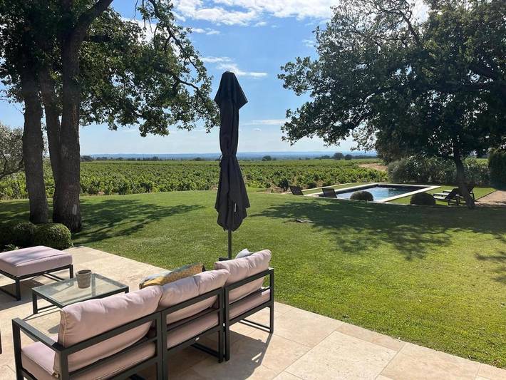 Maison de vacances pour 8 personnes, avec vue et terrasse ainsi que jardin et piscine