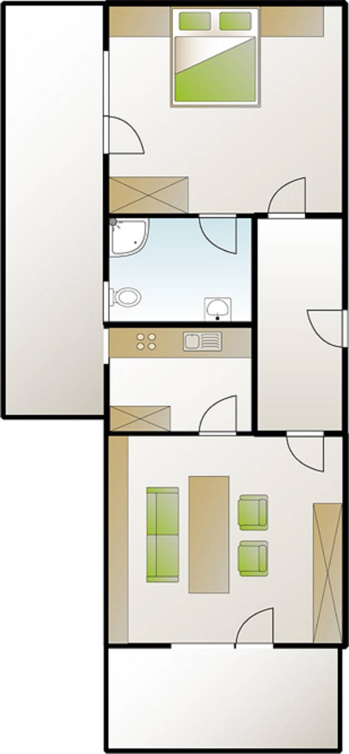 Geheel vakantieappartement, Wohnung Küren - 1 Schlafraum mit Dusche/Wc in Riezlern, Mittelberg
