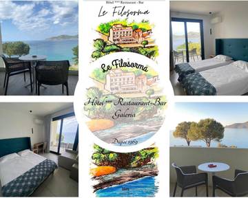 Hôtel pour 3 personnes, avec vue et terrasse, animaux acceptés à Galéria