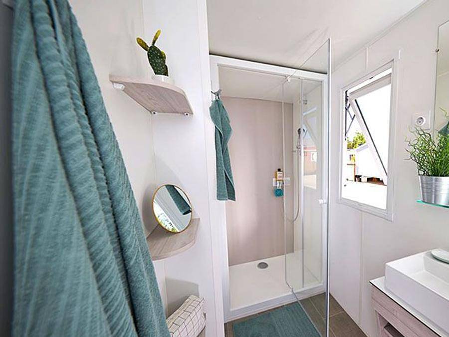 Camping Le Bel été d'Anduze - Mobilheim 4 personen - Cottage Confort mit Klimaanlage in Anduze, Cevennen