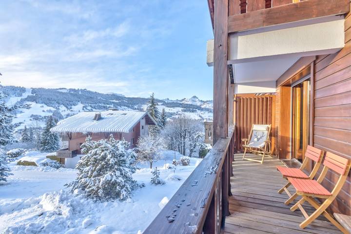 Chalet pour 8 personnes, avec piscine et balcon à Megève