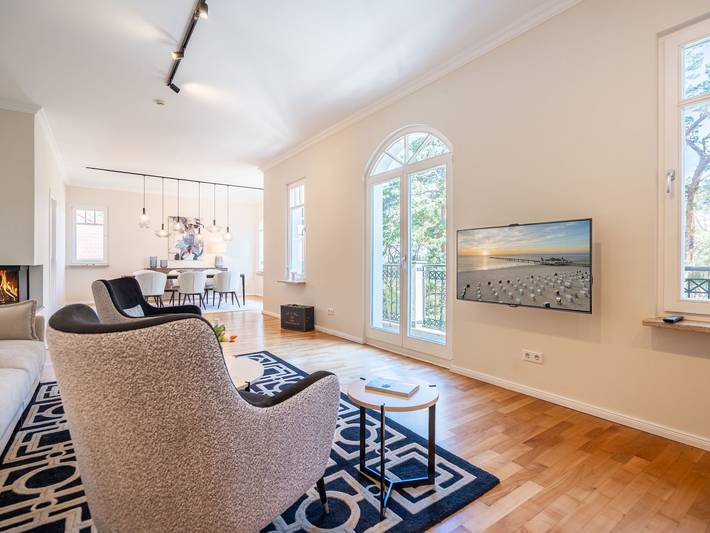Ferienwohnung für 6 Personen, mit Balkon und Terrasse sowie Pool und Sauna in Ahlbeck