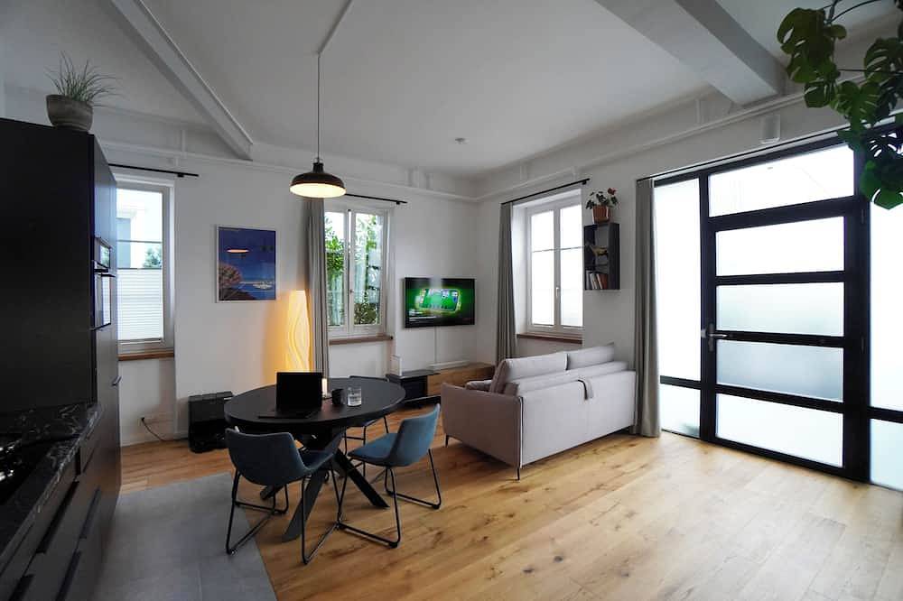 Ganze Wohnung, Loftwohnung im Industrialdesign, 43 m², hochwertig ausgestattet, nahe am Bahnhof in Boswil, Aargau-Basel