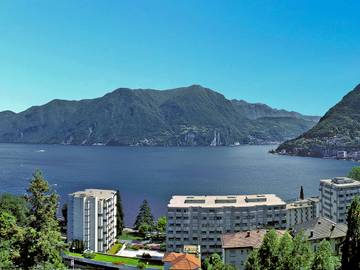 Gîte pour 4 personnes, avec vue ainsi que balcon et vue sur le lac, animaux acceptés à Lugano