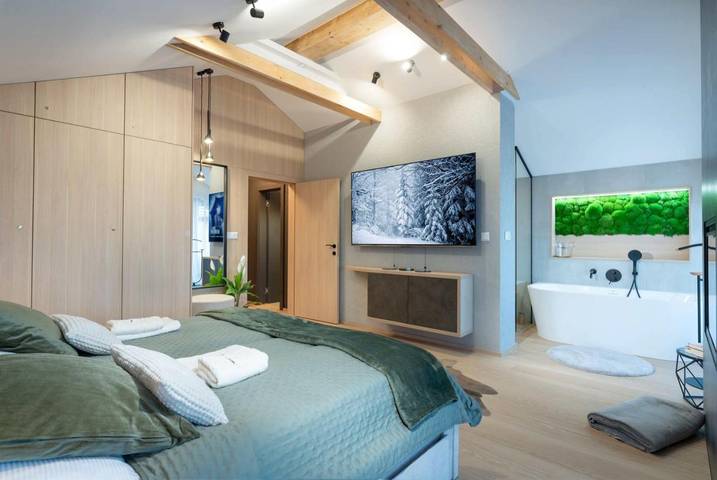 Apartament wakacyjny dla 14 osób, z taras i sauna oraz widok w Donovaly