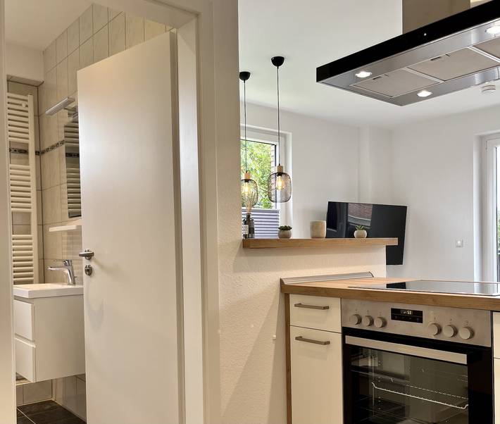 Ganze Wohnung, Ferienwohnung Brandung - Haus Seeschwalbe - Ferienwohnung Brandung mit 50qm, 1 Schlafzimmer, Balkon mit Blick in Garten, max. 2 Personen in Horumersiel, Wangerland