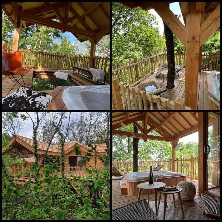 Gîte pour 4 personnes, avec Jacuzzi et Terrasse ainsi que Jardin et Sauna