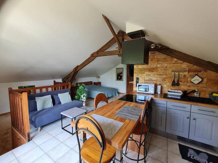 Gîte pour 3 personnes, avec Jacuzzi ainsi que Piscine et Vue à Paulin