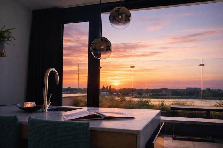 Loft voor 2 personen, with uitzicht op het meer and balkon as well as uitzicht in Antwerpen