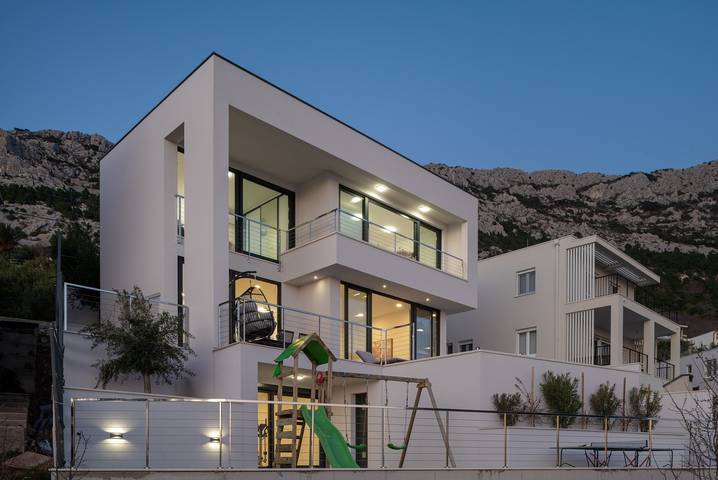 Ferienhaus für 10 Personen, mit Meerblick und Garten sowie Pool in Brela