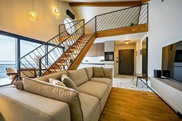 Ferienwohnung für 4 Personen, mit Sauna und Whirlpool sowie Balkon am Bärwalder See