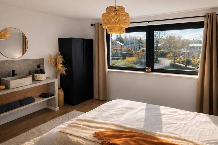 Ferienhaus für 6 Personen, mit Ausblick und Garten, mit Haustier