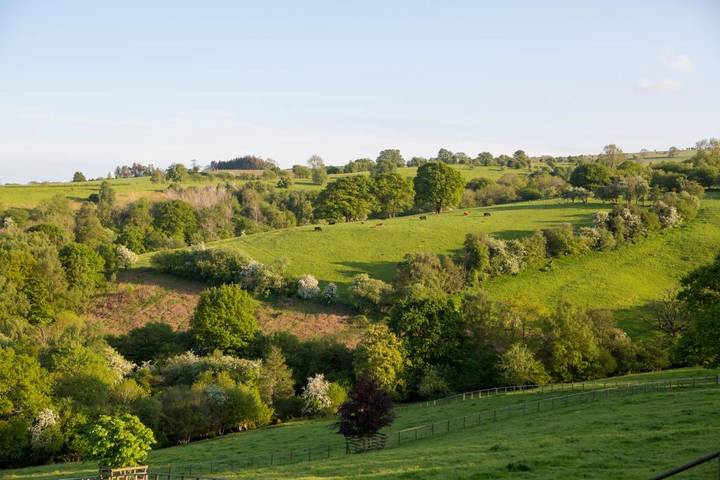 Glamping for 2 people, with garden and terrace as well as view in Herefordshire