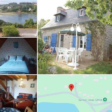 Gîte pour 4 personnes, avec jardin et vue, animaux acceptés à Roscanvel