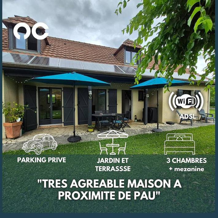 Location de vacances pour 8 personnes, avec terrasse à Gelos