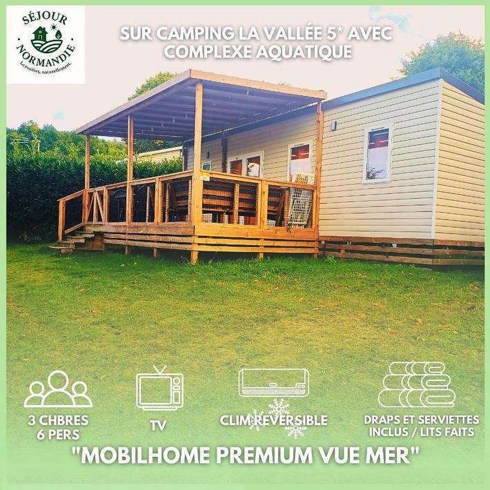 Ferienpark für 6 Personen, mit Pool und Garten sowie Ausblick in der Normandie