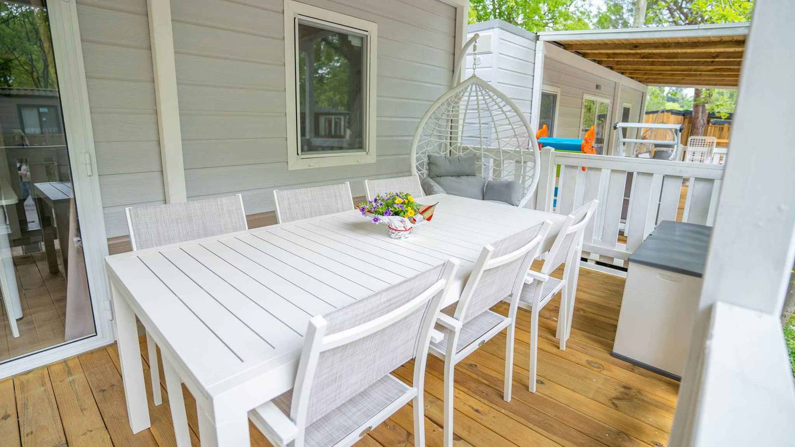 Casa mobile con aria condizionata, terrazza e piscina  in Bibbona, Costa degli Etruschi