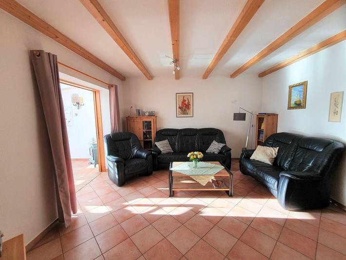 Ferienhaus für 9 Personen, mit Balkon und Terrasse sowie Garten und Ausblick in Norddeich Mole