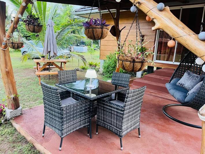 Bungalow per 2 persone, con giardino e panorama in Polinesia Francese