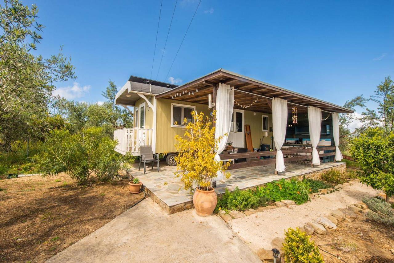 Hakuna Matata Holidays wooden lodge with airco & pool in Greek Olive Grove in Messenia