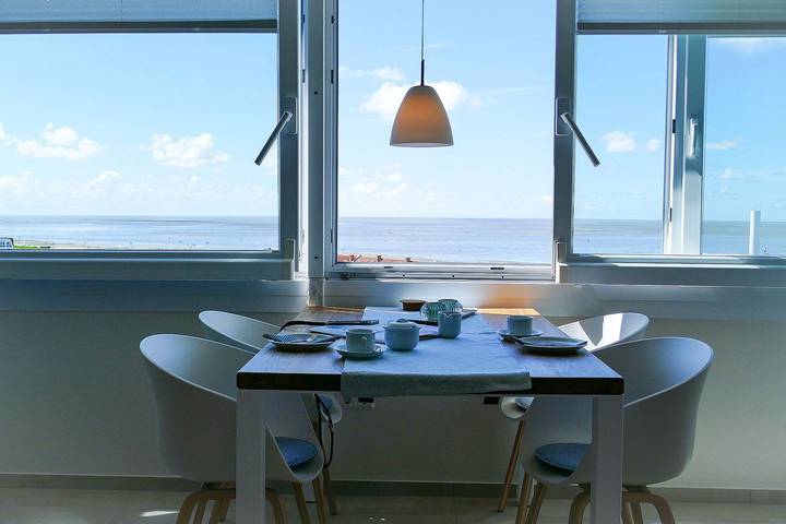 Ferienwohnung für 2 Personen, mit Balkon/Terrasse und Sauna sowie Seeblick in Nordholz