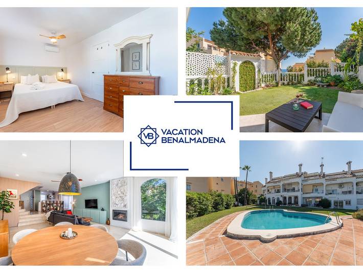 Casa para 6 personas, con vistas al mar además de piscina y jardín en Benalmádena