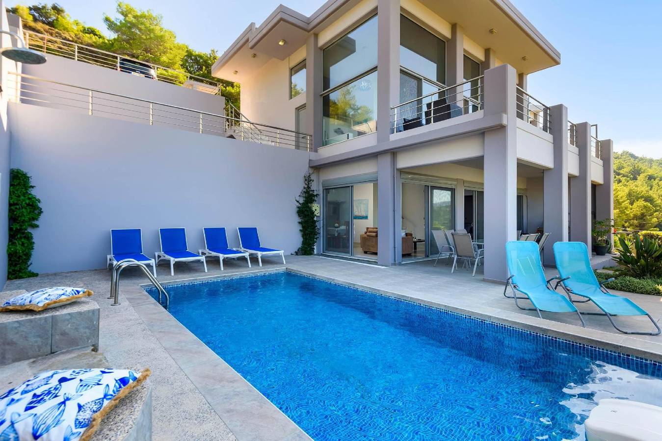 Villa Articiano mit Whirlpool und herrlicher Aussicht in Faliraki, Rhodos