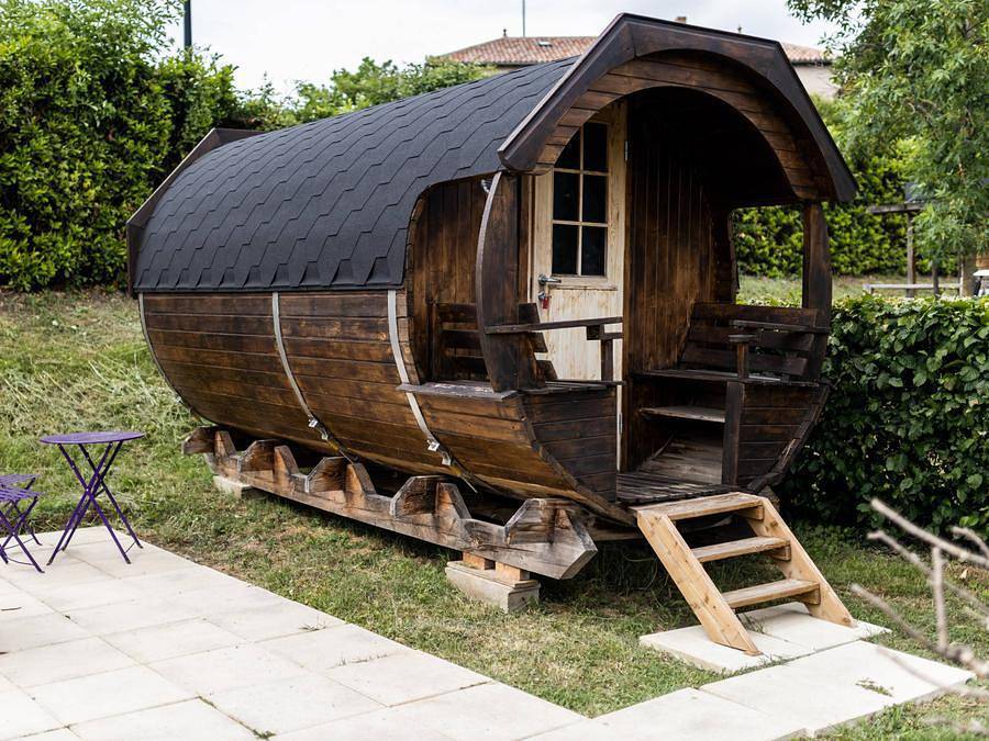 Camping La Grappe Fleurie - Unterkunft 2 personen - Zimmer Tonneau Barrel - 1 Zimmer (ohne Sanitäranlagen) in Fleurie, Beaujolais