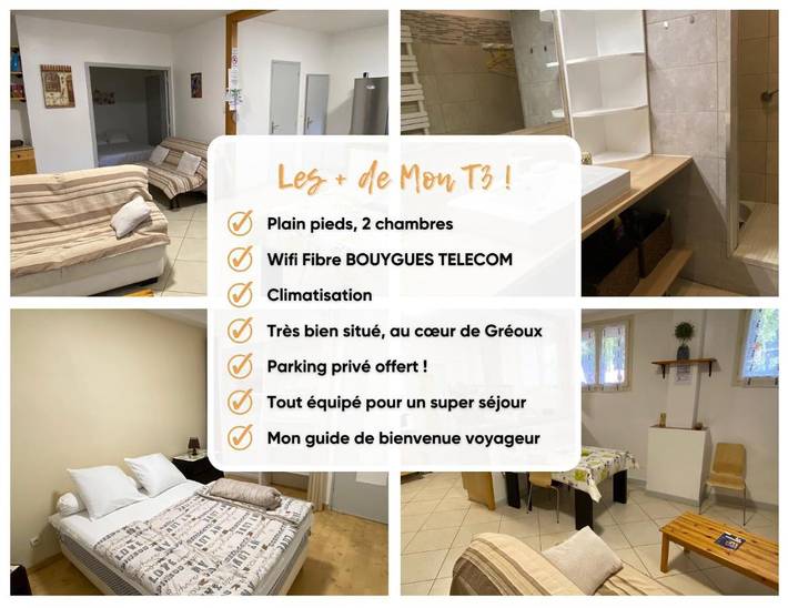 Gîte pour 5 personnes, avec jardin dans Casino de Greoux les Bains
