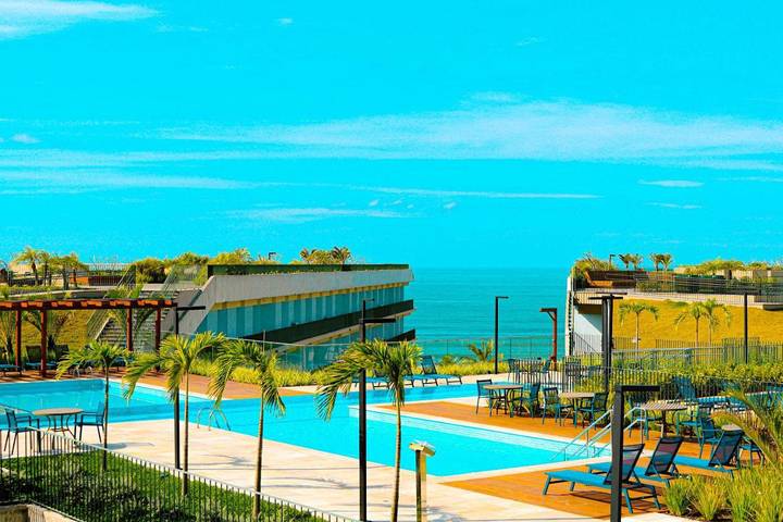 Casas e apartamentos de temporada para 8 pessoas, com sauna e piscina e ainda vista and jardim em Praia Grande Ubatuba