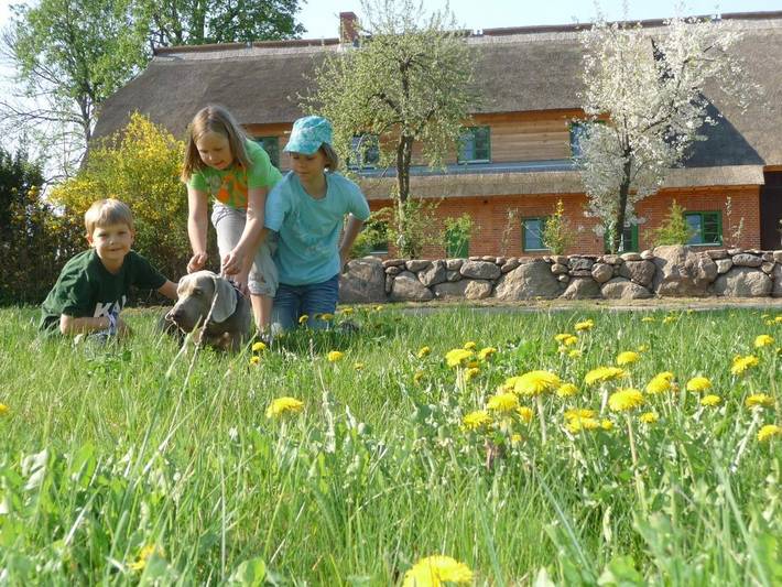 Bauernhof für 3 Personen, mit Balkon/Terrasse und Terrasse sowie Garten und Sauna an der Ostsee