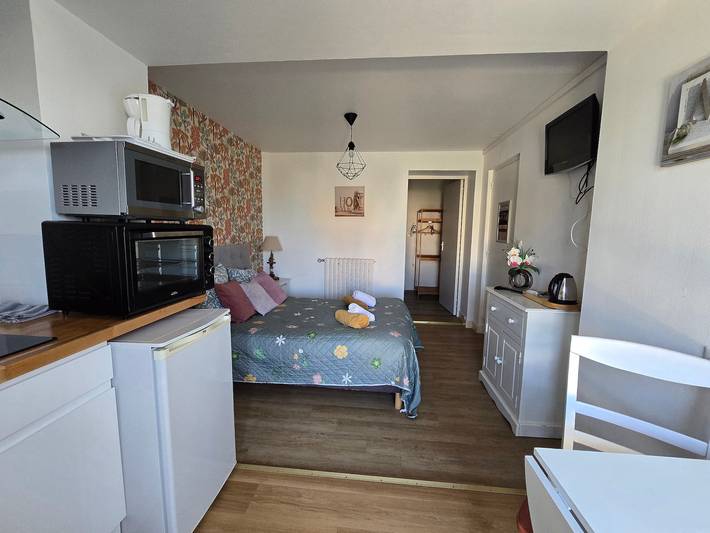 Hel enrumslägenhet, Studio 'Charmant  Bord De Mer' with Private Terrace, Shared Garden and Wi-Fi in Saint-Côme-de-Fresné, Bayeux region