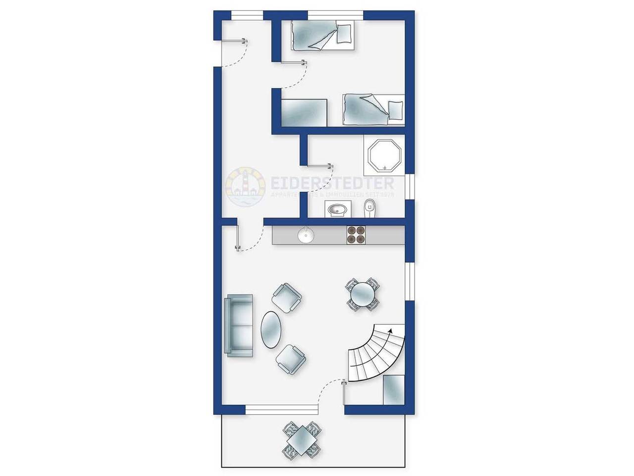 Ganze Ferienwohnung, Wohnung 2 in St. Peter-Bad, St. Peter-Ording