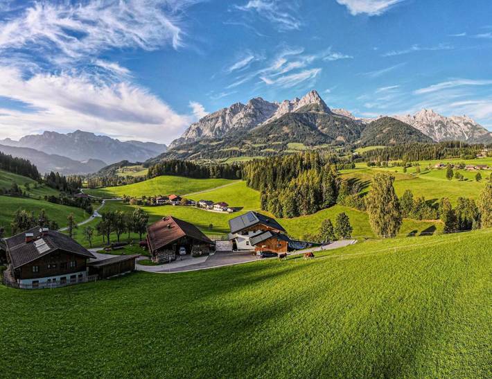 Ferienwohnung für 6 Personen, mit Terrasse und Garten sowie Sauna und Ausblick