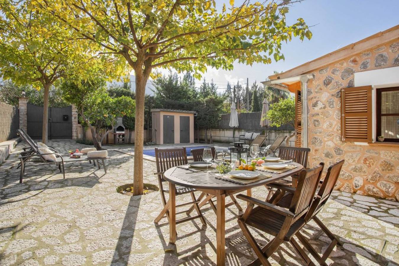 Klimatisiertes Ferienhaus mit Pool, Terrasse, Bergblick und Wlan in L'Horta, Sóller