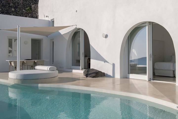 Villa pour 6 personnes, avec piscine ainsi que terrasse et vue sur l’océan à Santorin - 4