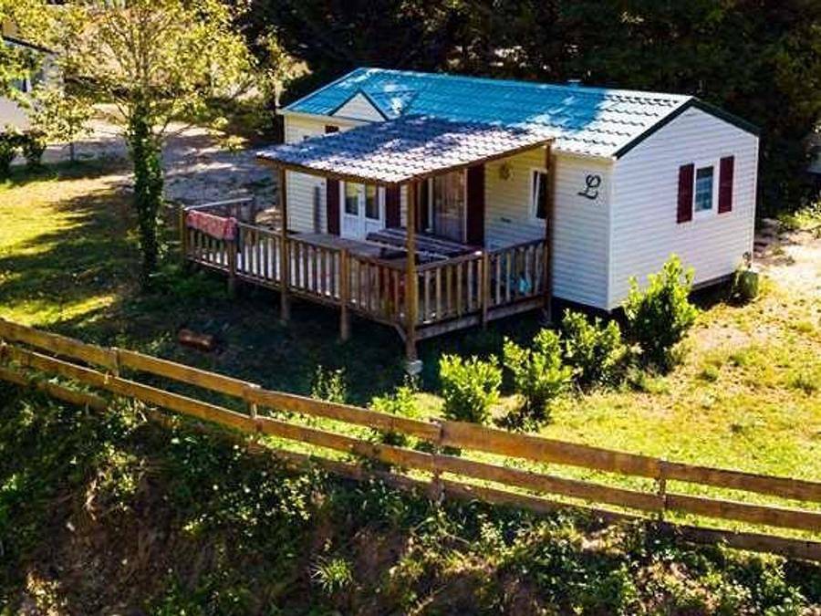 Camping La Grande Prade - Mobile home 6 persons - Résidence Mobile confort Noyers with semi-covered wooden terrace 18 m² + Tv-Tnt in La Cassagne, Périgord Noir