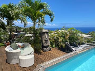 Gîte pour 2 personnes, avec jacuzzi ainsi que jardin et piscine à Saint-Leu