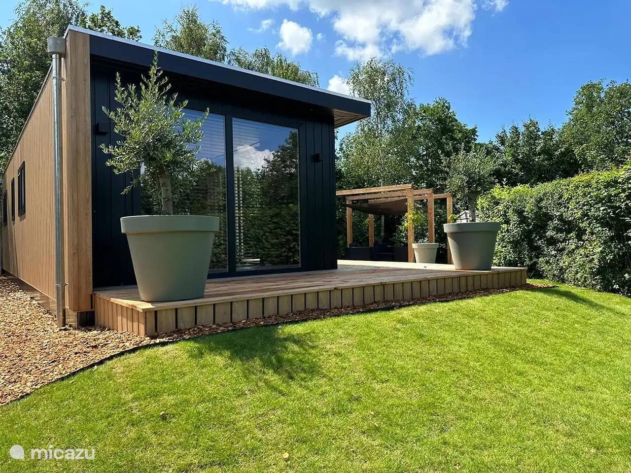 Chalet de Blauwe Regen met Zonneterras in Hardenberg, Regio Zwolle