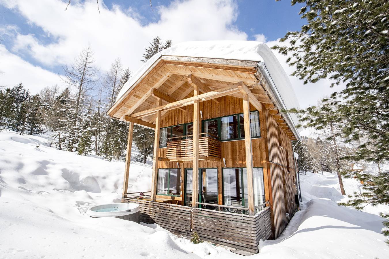 Ferienhaus # 7 mit Ir-Sauna und Whirlpool außen in Stadl-Predlitz, Turracher Höhe