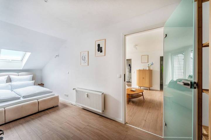 Ganze Wohnung, Helles Rooftop Serviced Apartment nahe Zürich. Parkplatz und Haustierfreundlich! in Küssaberg, Landkreis Waldshut
