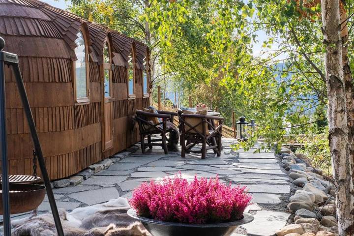 Ferienhaus für 2 Personen, mit Terrasse und Sauna sowie Seeblick in Stange