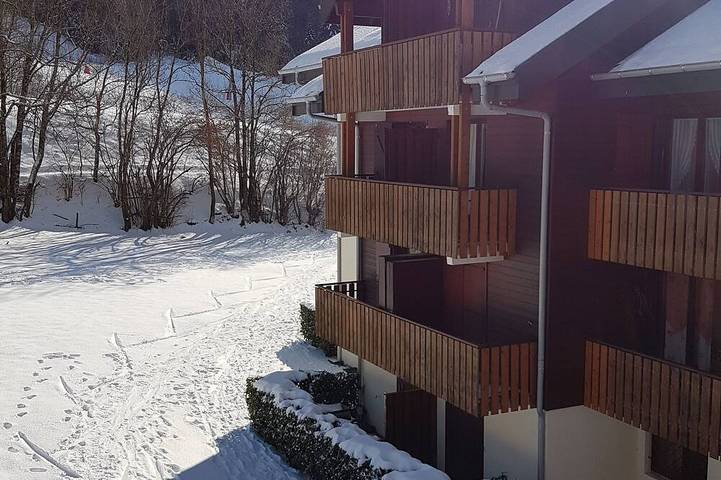 Ganze Wohnung, Studio, für vier Personen, Haustürskifahren, Concierge-Service, Reinigung und Bettwäsche in Bernex, Thonon-les-Bains und Umgebung