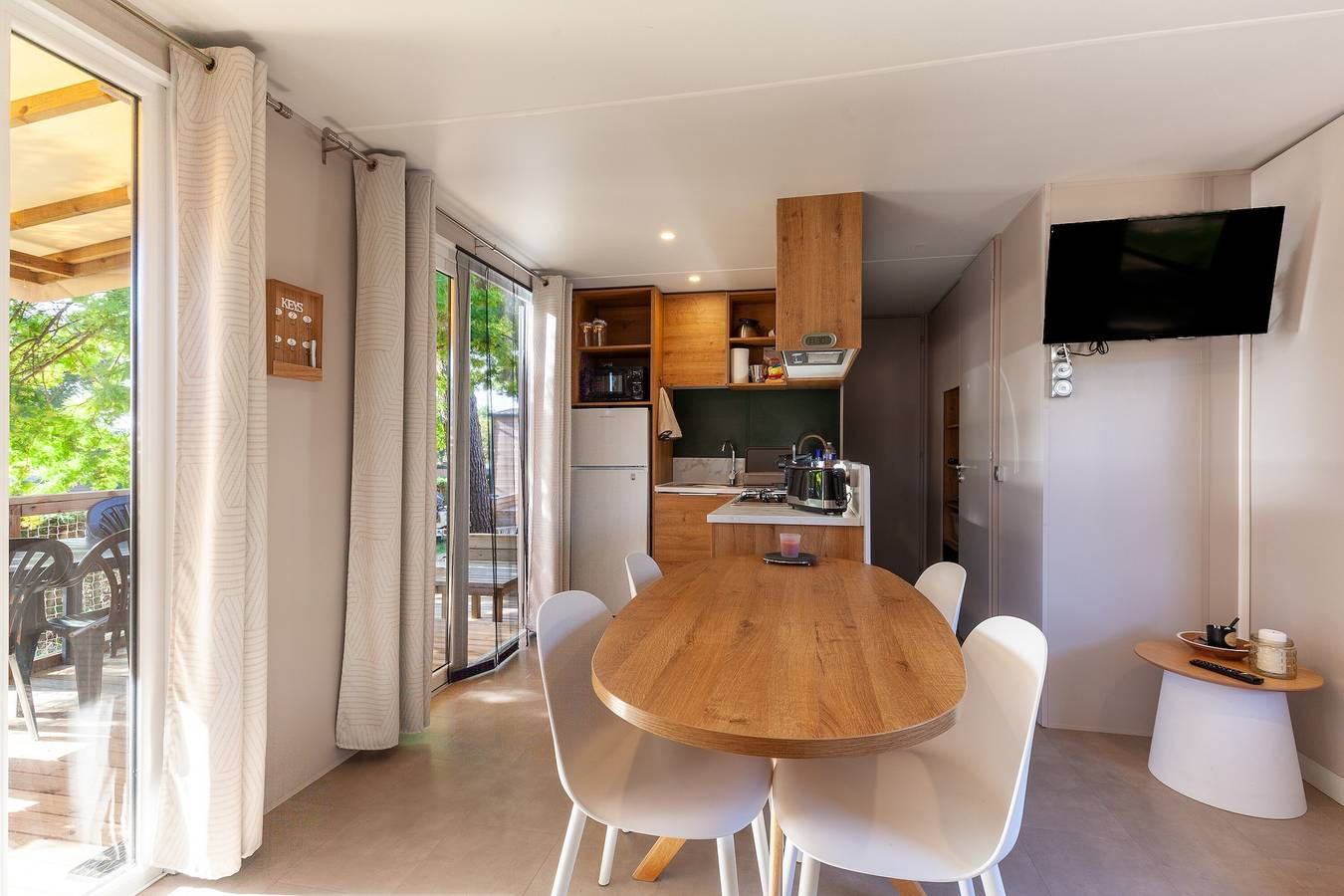 Mobilheim 'Camping Lou Soulei 218' mit Meerblick, Gemeinschaftspool und Klimaanlage in Carry-le-Rouet, Mittelmeerküste (Frankreich)
