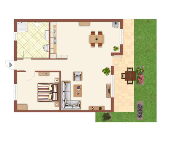 Ferienhaus für 4 Personen, mit Terrasse und Garten in Diedrichshagen - 2