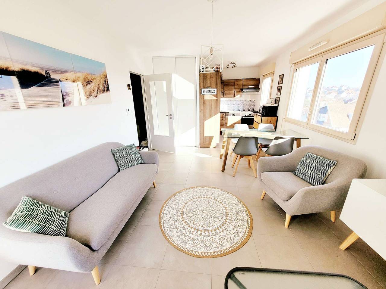 Ganze Wohnung, Helle 2-Zimmer-Wohnung in Wimereux, strandnah, mit Garage und Wlan in Wimereux, Boulogne-sur-Mer und Umgebung